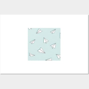 Paper aeroplane pattern Posters and Art